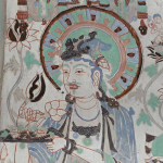 手持黑色蜀葵的敦煌供养菩萨